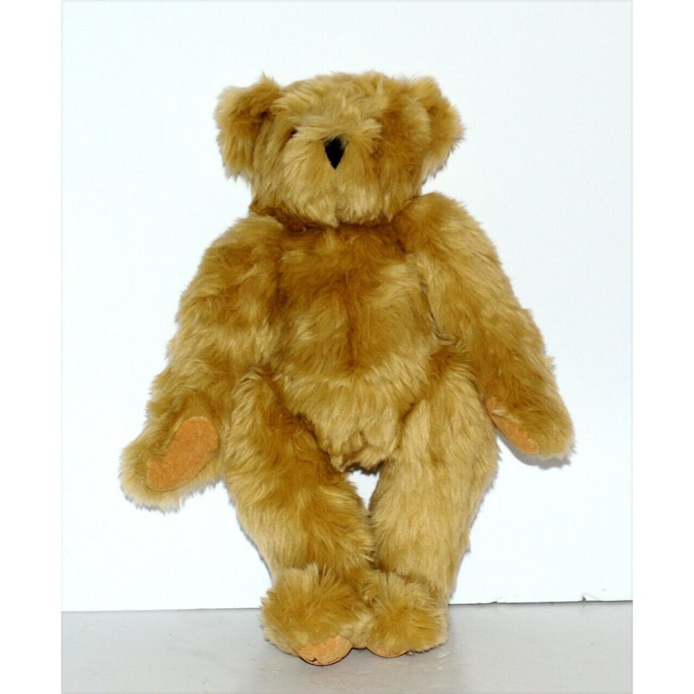 Authentic Vermont Teddy Bear No. 1 Brown Plush 16" Fully Jointed